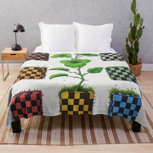 Item preview, Pixel flower grows from checkerboard patterns. designed and sold by Mianku | Für das Leben.