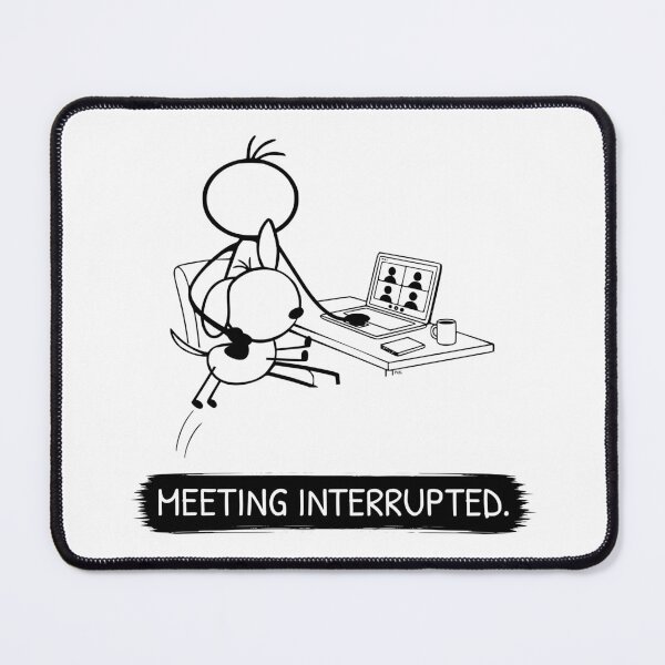 Item preview, Funny Work From Home Dog T-Shirt | Meeting Interrupted | Office Dog Shirt | Dog Owner Gift | Minimalist Dog Lover Tee designed and sold by Pebl-Co.