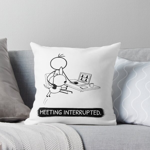 Item preview, Funny Work From Home Dog T-Shirt | Meeting Interrupted | Office Dog Shirt | Dog Owner Gift | Minimalist Dog Lover Tee designed and sold by Pebl-Co.