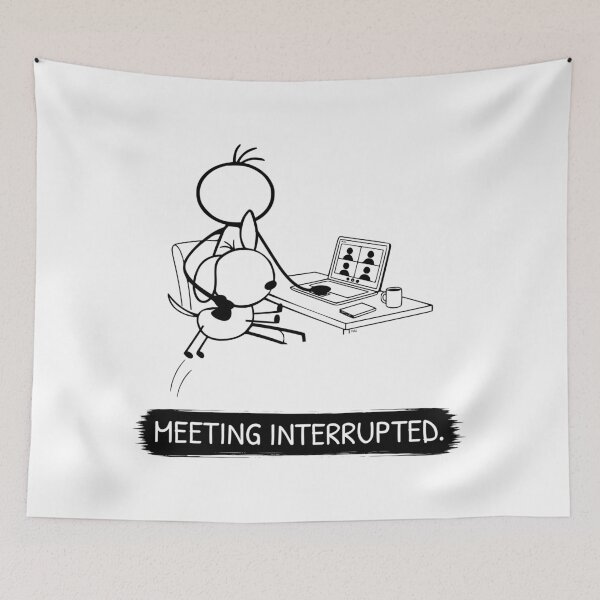 Item preview, Funny Work From Home Dog T-Shirt | Meeting Interrupted | Office Dog Shirt | Dog Owner Gift | Minimalist Dog Lover Tee designed and sold by Pebl-Co.