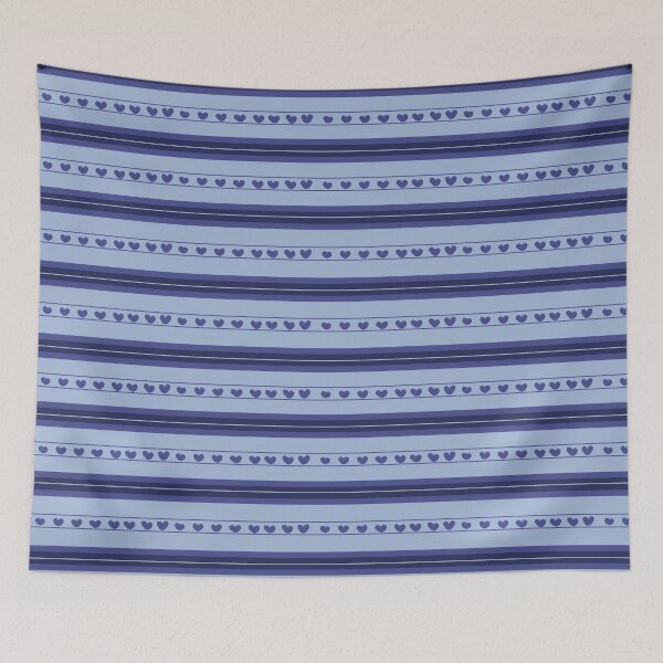Item preview, Light Blue & Dark Blue Hearts in Stripes designed and sold by KSimpson838.