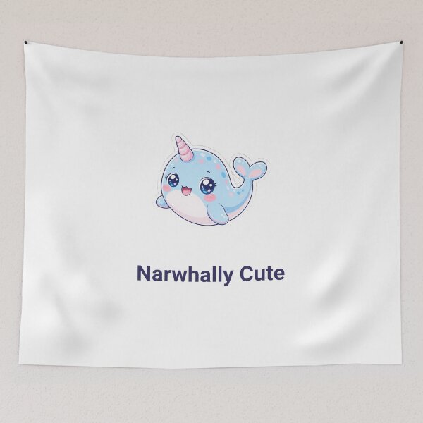 Item preview, Narwhally Cute Sweet Kawaii Narwhal with Saying designed and sold by BoosterShop.