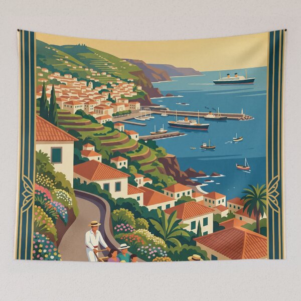 Item preview, Funchal Madeira Vintage Travel Poster designed and sold by Bomax121.