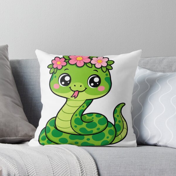 Item preview, Hiss-terically Cute Sweet Kawaii Snake with Flower Crown designed and sold by BoosterShop.
