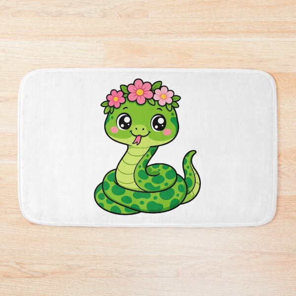 Item preview, Hiss-terically Cute Sweet Kawaii Snake with Flower Crown designed and sold by BoosterShop.