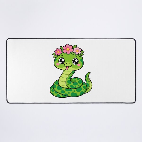 Item preview, Hiss-terically Cute Sweet Kawaii Snake with Flower Crown designed and sold by BoosterShop.
