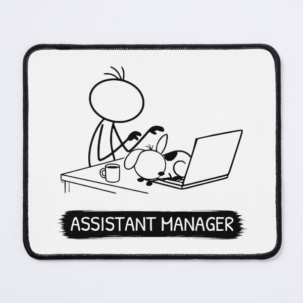 Item preview, Funny Work From Home Dog T-Shirt | Assistant Manager | Office Dog Shirt | Dog Owner Gift | Minimalist Dog Lover Tee designed and sold by Pebl-Co.