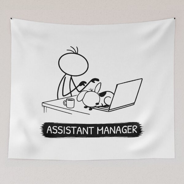 Item preview, Funny Work From Home Dog T-Shirt | Assistant Manager | Office Dog Shirt | Dog Owner Gift | Minimalist Dog Lover Tee designed and sold by Pebl-Co.