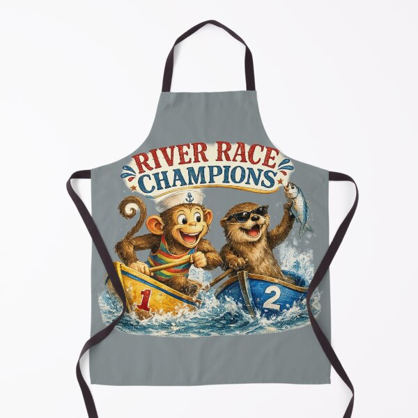 Item preview, River Race Champions | Funny Monkey & Cool Otter Boat Racing Vintage Watercolor Animal T-Shirt designed and sold by HOUSE OF TIST.