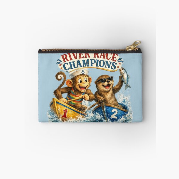 Item preview, River Race Champions | Funny Monkey & Cool Otter Boat Racing Vintage Watercolor Animal T-Shirt designed and sold by HOUSE OF TIST.