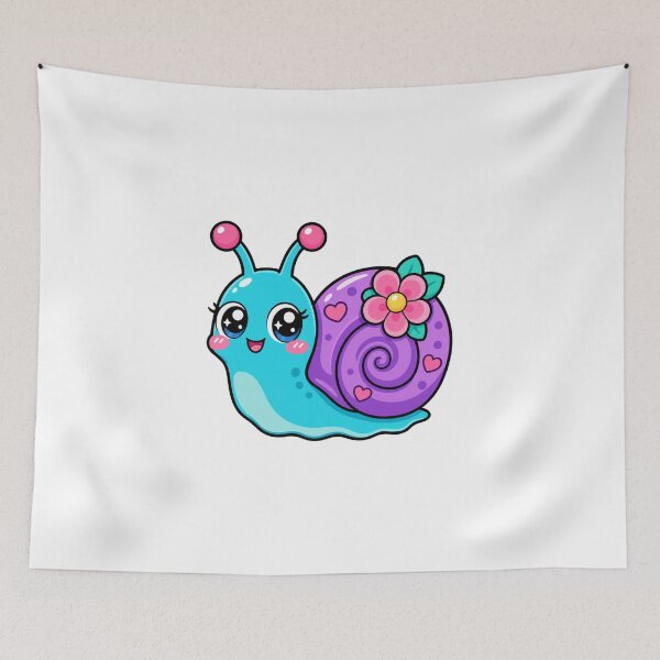 Item preview, Slow and Steady Cute Kawaii Snail with Flower designed and sold by BoosterShop.
