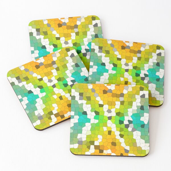 Item preview, Abstract Mosaic Green Orange Geometric Pattern designed and sold by BuckaBaby.
