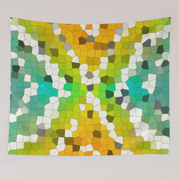 Item preview, Abstract Mosaic Green Orange Geometric Pattern designed and sold by BuckaBaby.