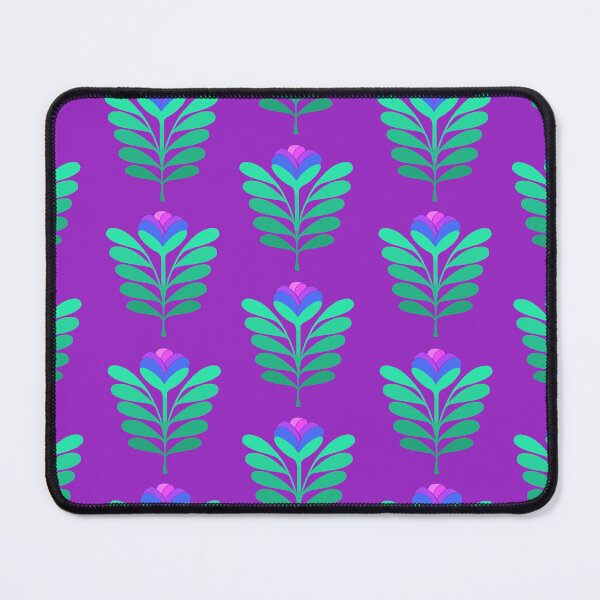 Item preview, Modern blue and pink flowers on purple designed and sold by MarySchwindt.