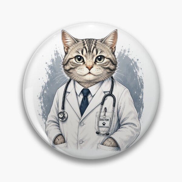 Item preview, Cute Doctor Cat with Stethoscope  designed and sold by LovePrintArt.