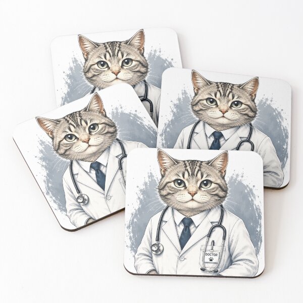 Item preview, Cute Doctor Cat with Stethoscope  designed and sold by LovePrintArt.