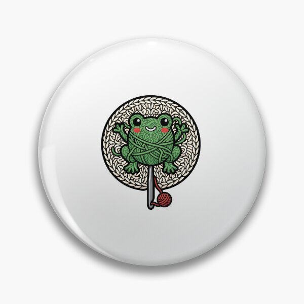 Item preview, Funny Crochet Frog Tangled In Green Yarn Gift designed and sold by jcm320.