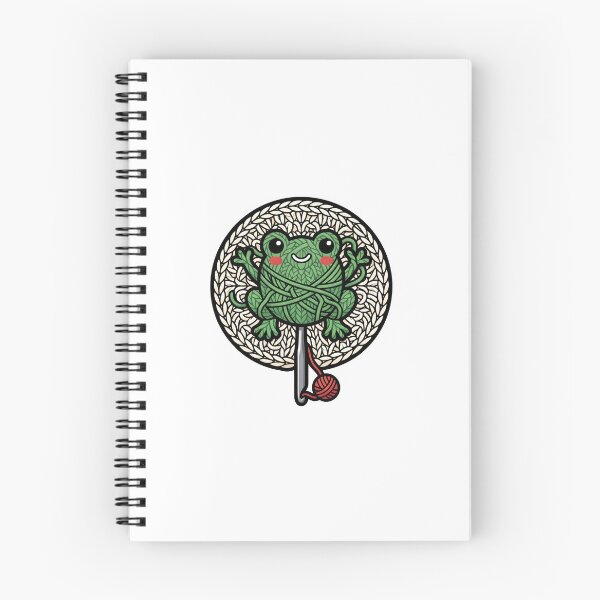 Item preview, Funny Crochet Frog Tangled In Green Yarn Gift designed and sold by jcm320.