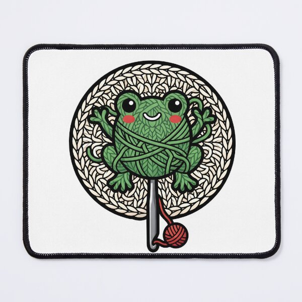 Item preview, Funny Crochet Frog Tangled In Green Yarn Gift designed and sold by jcm320.