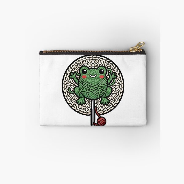 Item preview, Funny Crochet Frog Tangled In Green Yarn Gift designed and sold by jcm320.