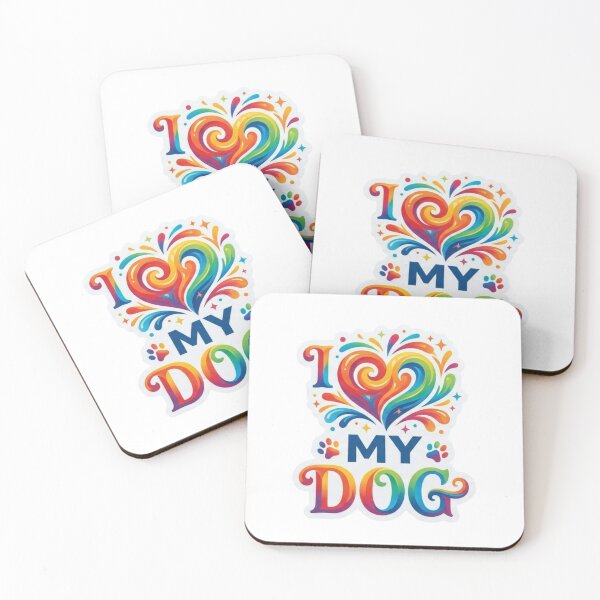 Item preview, I Love My Dog Rainbow Heart Paw Art designed and sold by ExploreAura Studio.