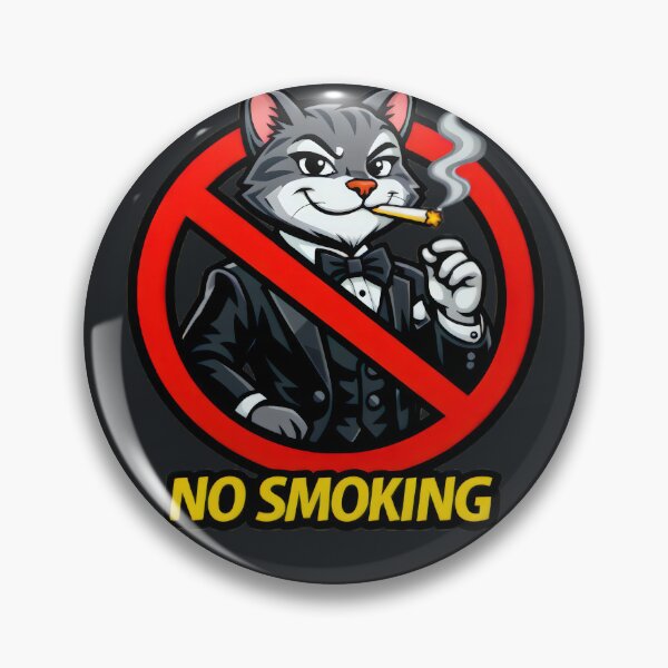 Item preview, No Smoking Cat Sticker – Funny Tuxedo Cat Cartoon Vector, Dapper Cat Gentleman Sign, Cool Smoking Forbidden Garage Wall Art designed and sold by SmartPuns.