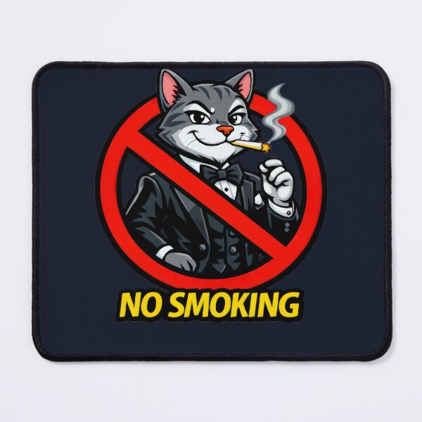 Item preview, No Smoking Cat Sticker – Funny Tuxedo Cat Cartoon Vector, Dapper Cat Gentleman Sign, Cool Smoking Forbidden Garage Wall Art designed and sold by SmartPuns.