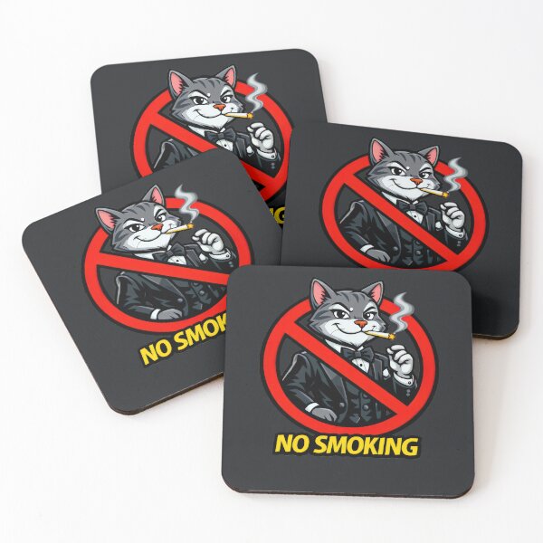 Item preview, No Smoking Cat Sticker – Funny Tuxedo Cat Cartoon Vector, Dapper Cat Gentleman Sign, Cool Smoking Forbidden Garage Wall Art designed and sold by SmartPuns.