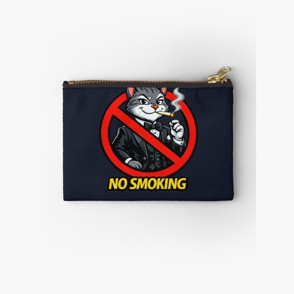 Item preview, No Smoking Cat Sticker – Funny Tuxedo Cat Cartoon Vector, Dapper Cat Gentleman Sign, Cool Smoking Forbidden Garage Wall Art designed and sold by SmartPuns.