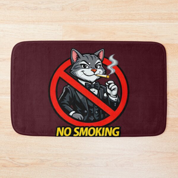 Item preview, No Smoking Cat Sticker – Funny Tuxedo Cat Cartoon Vector, Dapper Cat Gentleman Sign, Cool Smoking Forbidden Garage Wall Art designed and sold by SmartPuns.