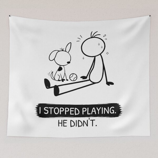 Item preview, Funny Playing Fetch Dog T-Shirt | I Stopped Playing | Dog Owner Shirt | Tennis Ball Dog Gift | Minimalist Dog Lover Tee designed and sold by Pebl-Co.