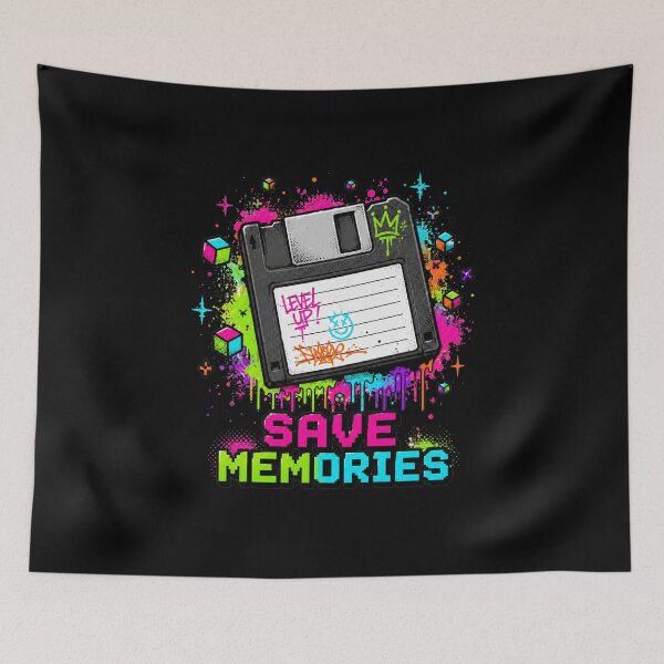 Item preview, Save Memories Retro Floppy Disk Graffiti Pixel Designn designed and sold by PixelBlob.