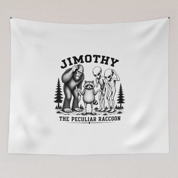 Item preview, Jimothy the Peculiar Raccoon – Bigfoot & Aliens Funny Cryptid Design designed and sold by CHADHAIR.
