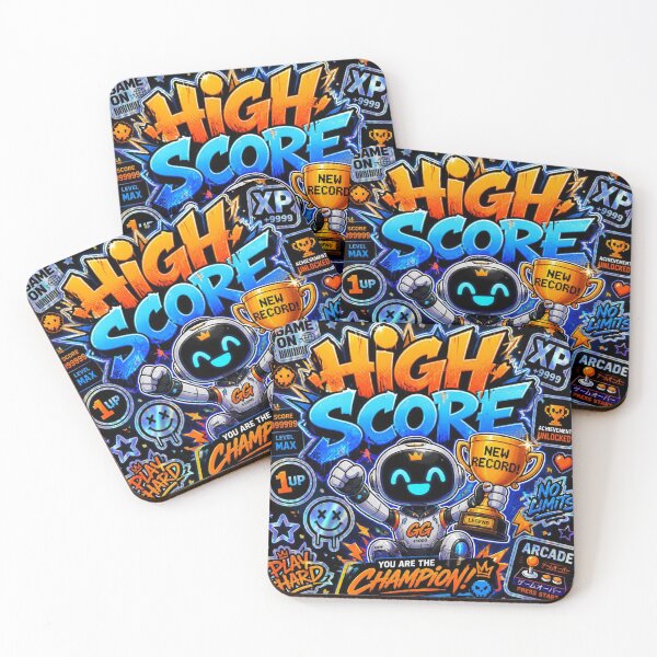 Item preview, HIGH SCORE Gaming Sticker – Neon Graffiti Gamer Vinyl Decal | Arcade Esports Laptop Sticker | RGB Gaming Room Decor designed and sold by Stylestickers55.