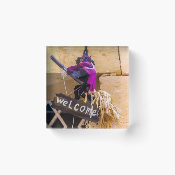 Item preview, Welcome Witch Halloween Decoration Hanging On Doorway Broomstick Sign With Straw Charm designed and sold by Nmallia.