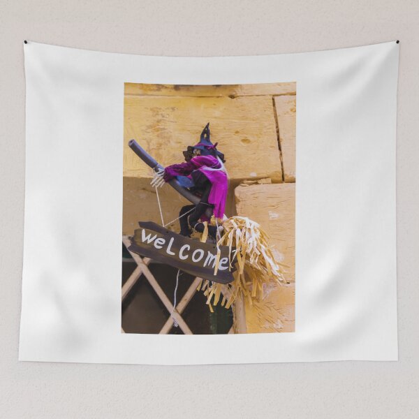 Item preview, Welcome Witch Halloween Decoration Hanging On Doorway Broomstick Sign With Straw Charm designed and sold by Nmallia.