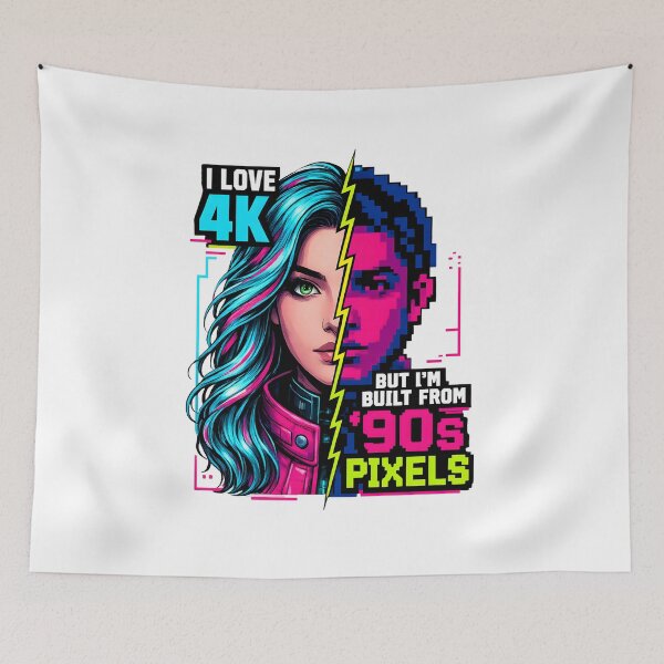Item preview, I Love 4K Built From 90s Pixels Humor designed and sold by PixelBlob.