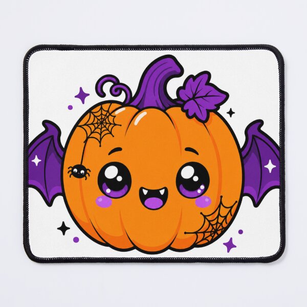 Item preview, Spooky Cute Sweet Kawaii Halloween Pumpkin with Bat Wings designed and sold by BoosterShop.