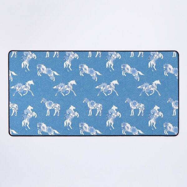 Item preview, Spring Stallion -Monochrome Cornflower Blue designed and sold by Fabricatemyart.