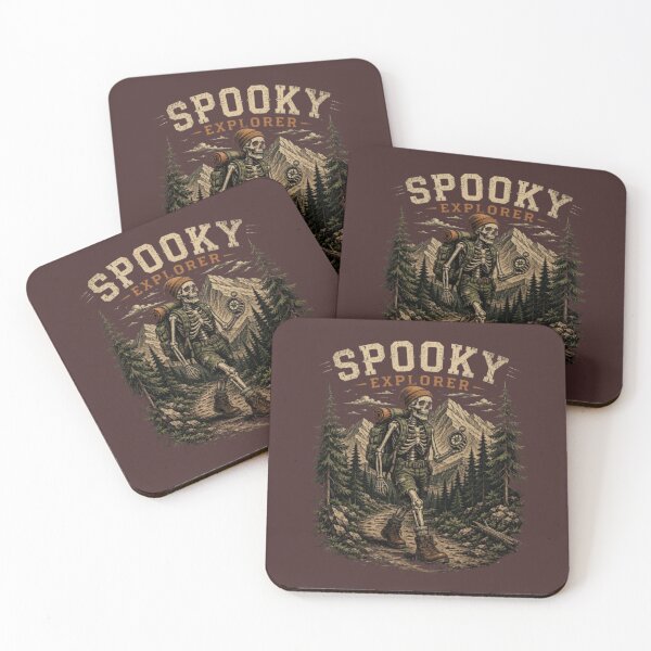 Item preview, The Urban Explorer | Spooky Skeleton Hiker Vintage Halloween Art designed and sold by The Urban Explorer.