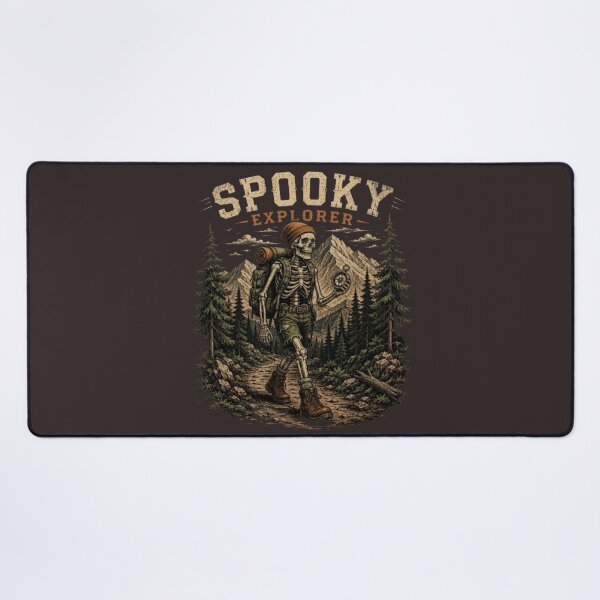 Item preview, The Urban Explorer | Spooky Skeleton Hiker Vintage Halloween Art designed and sold by The Urban Explorer.