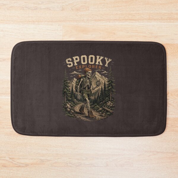 Item preview, The Urban Explorer | Spooky Skeleton Hiker Vintage Halloween Art designed and sold by The Urban Explorer.