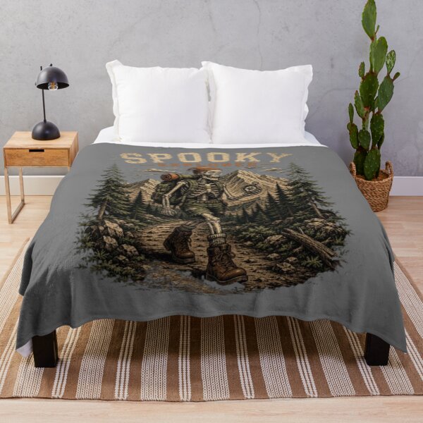 Item preview, The Urban Explorer | Spooky Skeleton Hiker Vintage Halloween Art designed and sold by The Urban Explorer.