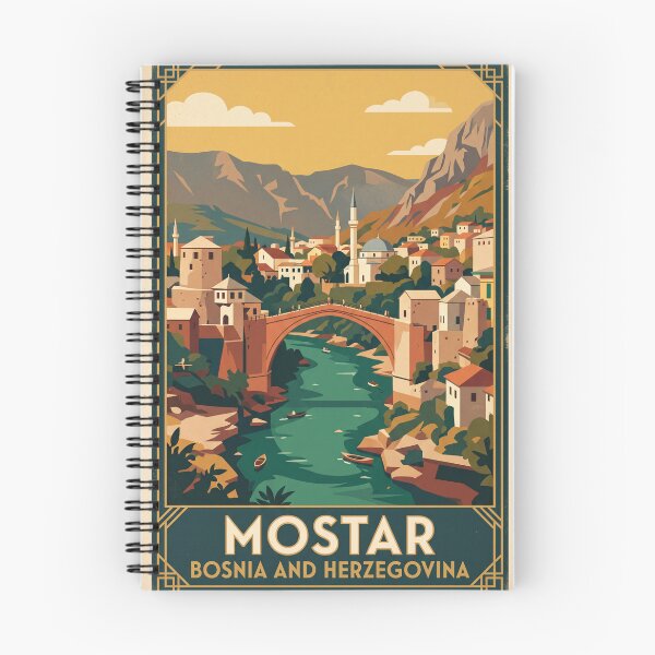 Item preview, Mostar Bosnia Vintage Travel Poster designed and sold by Bomax121.