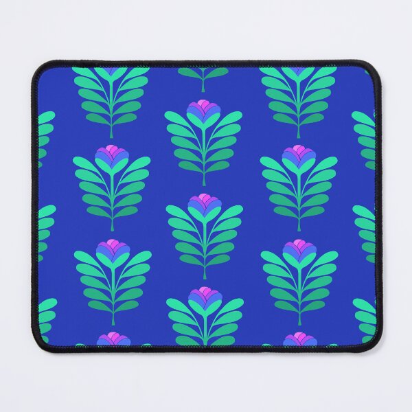 Item preview, Modern blue and pink flowers on deep blue designed and sold by MarySchwindt.
