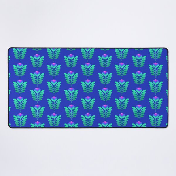 Item preview, Modern blue and pink flowers on deep blue designed and sold by MarySchwindt.