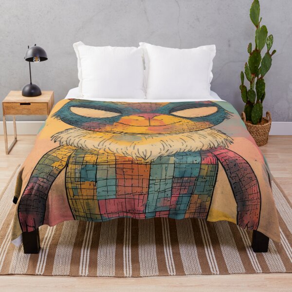 Item preview, A brightly checkered creature with large eyes gazes designed and sold by Mianku | Für das Leben.