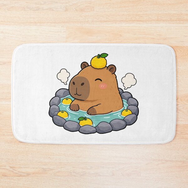Item preview, Stay Chill Sweet Kawaii Capybara Onsen with Yuzu designed and sold by BoosterShop.