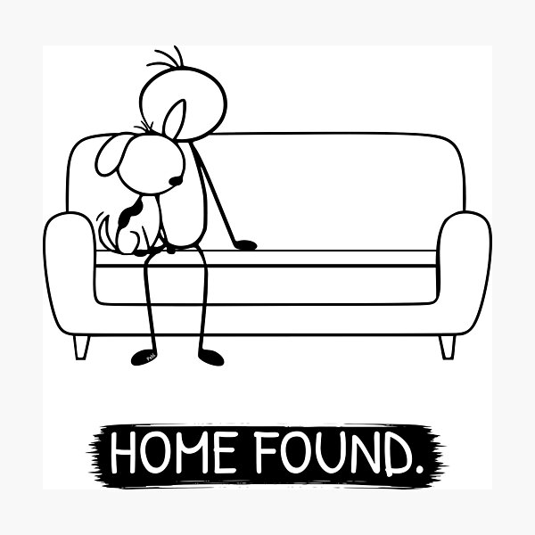 Item preview, Rescue Dog Shirt | Home Found | Minimalist Dog Lover T-Shirt | Adopt Don't Shop Gift designed and sold by Pebl-Co.