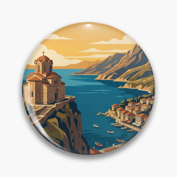 Item preview, Ohrid Macedonia Vintage Travel Poster designed and sold by Bomax121.